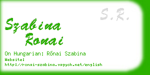 szabina ronai business card